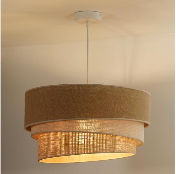 Duolla - Lampadario a sospensione con filo YUTE TRIO 1xE27/15W/230V diametro 45 cm marrone/grigio/beige