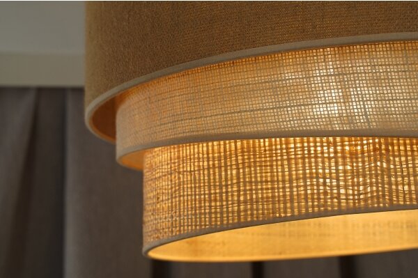 Duolla - Lampadario a sospensione con filo YUTE TRIO 1xE27/15W/230V diametro 45 cm marrone/grigio/beige
