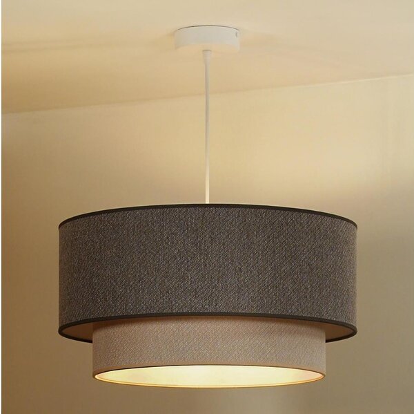 Duolla- Lampadario a sospensione con filo BOHO ECO RECYCLING 1xE27/15W/230V diametro 45 cm marrone/color crema