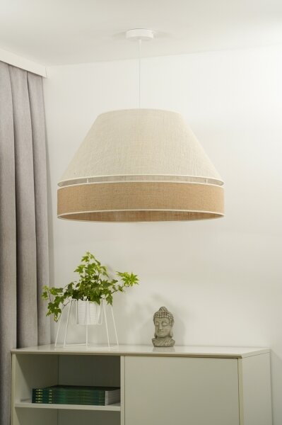 Duolla - Lampadario a sospensione con filo YUTE AVIGNON 1xE27/15W/230V diametro 60 cm grigio/marrone