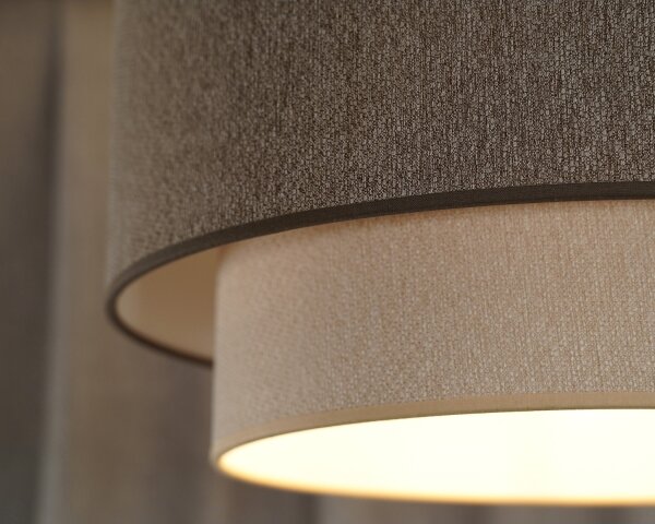 Duolla-Lampadario a plafone BOHO ECO RECYCLING 1xE27/15W/230V diametro 45 cm marrone/color crema