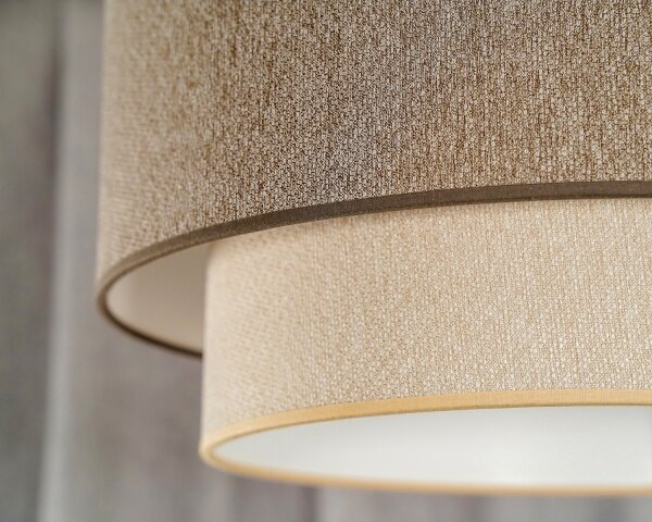 Duolla-Lampadario a plafone BOHO ECO RECYCLING 1xE27/15W/230V diametro 45 cm marrone/color crema