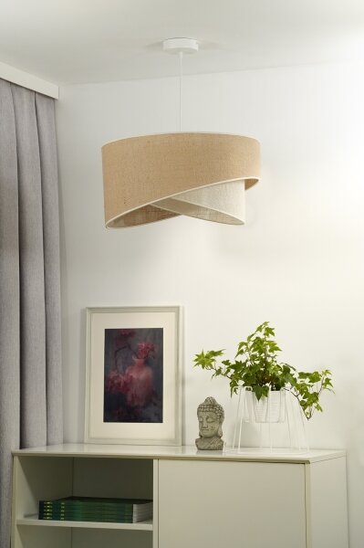 Duolla - Lampadario a sospensione con filo YUTE CELLO 1xE27/15W/230V diametro 45 cm marrone/grigio