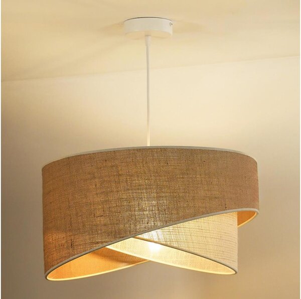 Duolla - Lampadario a sospensione con filo YUTE CELLO 1xE27/15W/230V diametro 45 cm marrone/grigio