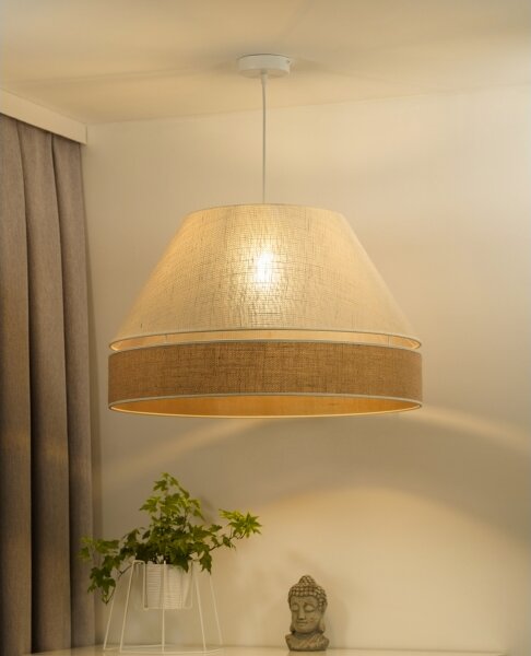 Duolla - Lampadario a sospensione con filo YUTE AVIGNON 1xE27/15W/230V diametro 60 cm grigio/marrone