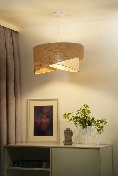 Duolla - Lampadario a sospensione con filo YUTE CELLO 1xE27/15W/230V diametro 45 cm marrone/grigio