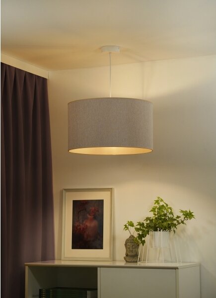 Duolla - Lampadario a sospensione con filo ROLLER ECO RECYCLING 1xE27/15W/230V diametro 45 cm color crema