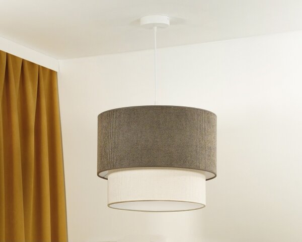Duolla - Lampadario a sospensione con filo CORDUROY 1xE27/15W/230V diametro 40 cm marrone/color crema