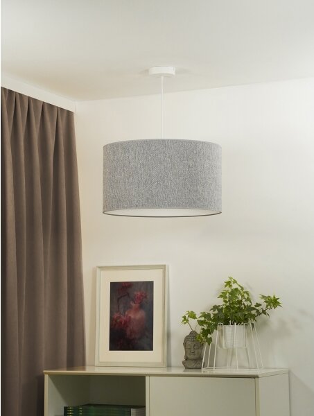 Duolla - Lampadario a sospensione con filo ROLLER ECO RECYCLING 1xE27/15W/230V diametro 45 cm grigio