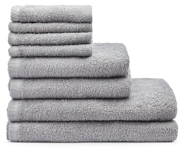 Set di asciugamani per viso e corpo con asciugatura rapida e tipo terry grigi in cotone 8 pz Quick Dry – Catherine Lansfield