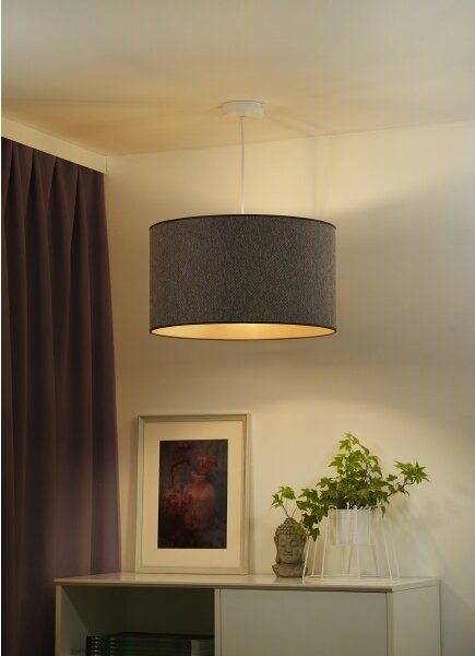 Duolla - Lampadario a sospensione con filo ROLLER ECO RECYCLING 1xE27/15W/230V diametro 45 cm marrone