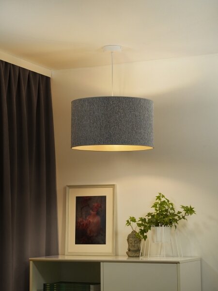 Duolla - Lampadario a sospensione con filo ROLLER ECO RECYCLING 1xE27/15W/230V diametro 45 cm grigio