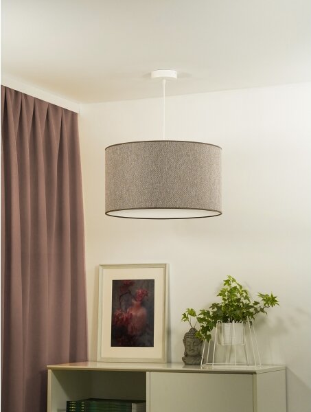 Duolla - Lampadario a sospensione con filo ROLLER ECO RECYCLING 1xE27/15W/230V diametro 45 cm marrone