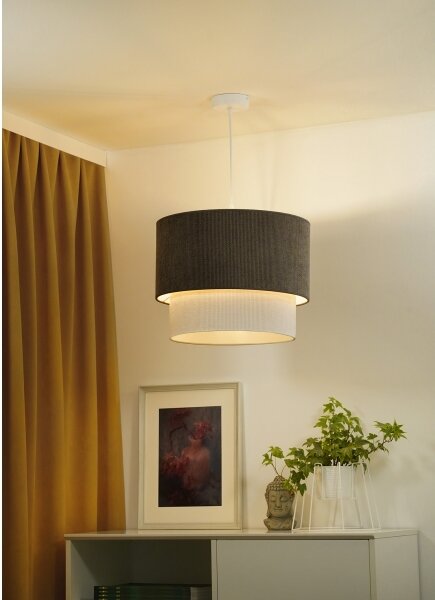 Duolla - Lampadario a sospensione con filo CORDUROY 1xE27/15W/230V diametro 40 cm marrone/color crema
