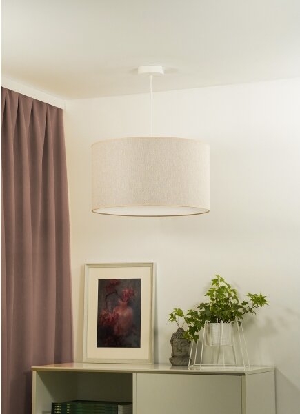 Duolla - Lampadario a sospensione con filo ROLLER ECO RECYCLING 1xE27/15W/230V diametro 45 cm color crema
