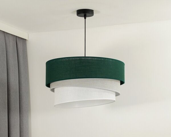 Duolla - Lampadario a sospensione con filo TRIO 1xE27/15W/230V diametro 45 cm verde/grigio/bianco