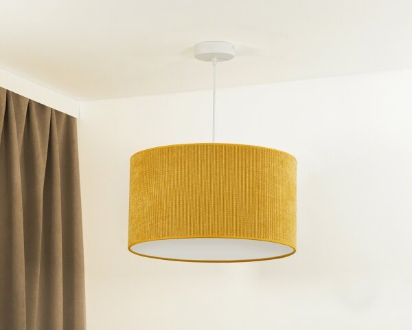 Duolla - Lampadario a sospensione con filo CORDUROY 1xE27/15W/230V diametro 40 cm giallo