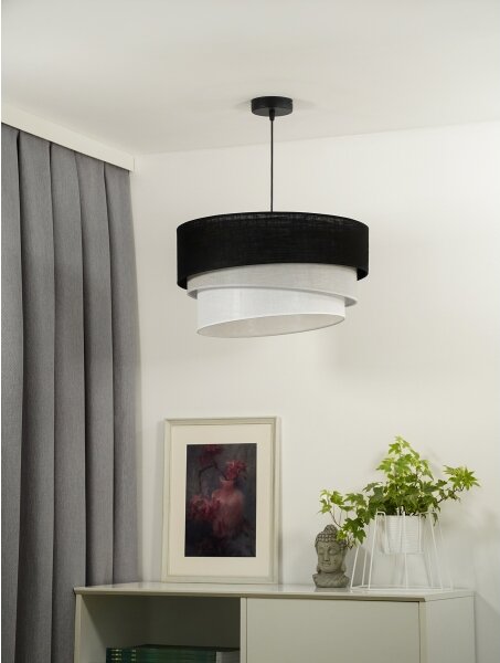 Duolla - Lampadario a sospensione con filo TRIO 1xE27/15W/230V diametro 45 cm nero/grigio/bianco