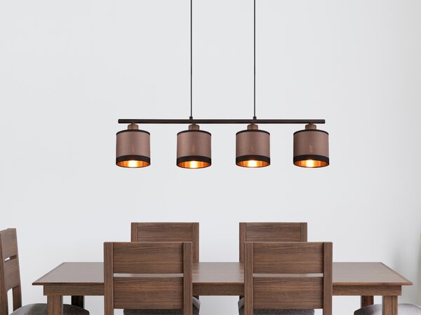 Lampada a sospensione DAVOS nero-grigio-sfumature di grigio 4xE14x10W metallo dim.: 150x75x12 cm IP20 RL