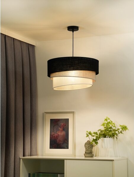 Duolla - Lampadario a sospensione con filo TRIO 1xE27/15W/230V diametro 45 cm nero/grigio/bianco