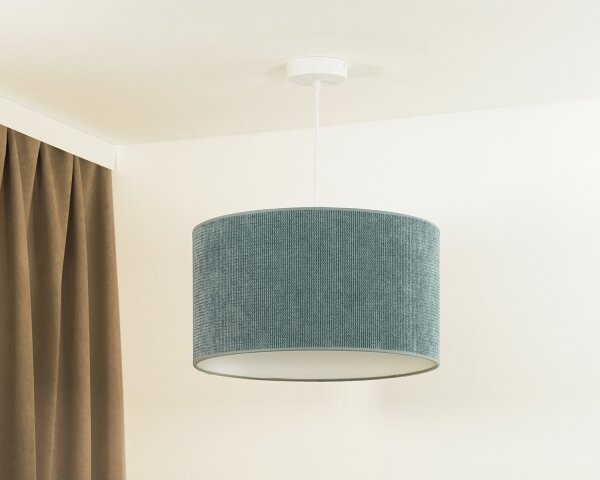 Duolla - Lampadario a sospensione con filo CORDUROY 1xE27/15W/230V diametro 40 cm azzurro