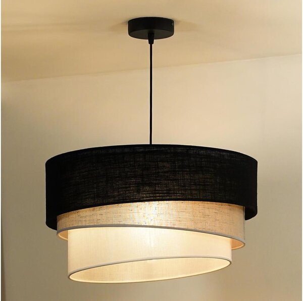 Duolla - Lampadario a sospensione con filo TRIO 1xE27/15W/230V diametro 45 cm nero/grigio/bianco