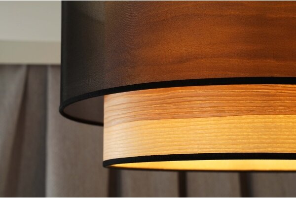 Duolla - Lampadario a plafone WOOD BOHO 1xE27/15W/230V diametro 45 cm nero/beige
