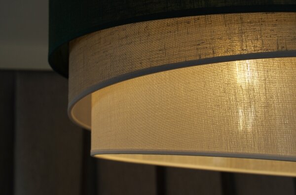 Duolla - Lampadario a sospensione con filo TRIO 1xE27/15W/230V diametro 45 cm verde/grigio/bianco