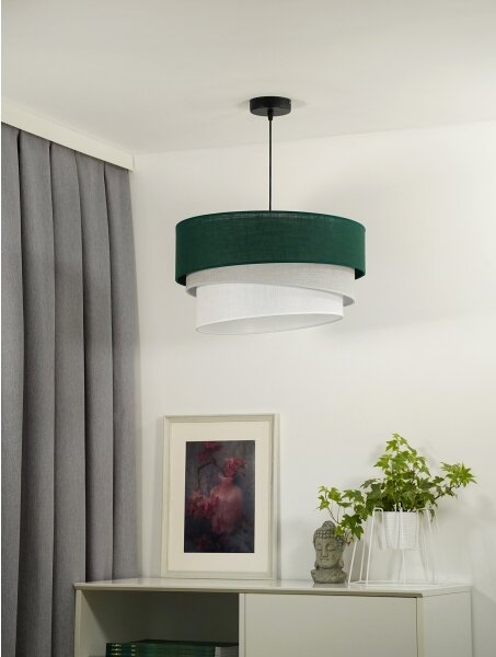 Duolla - Lampadario a sospensione con filo TRIO 1xE27/15W/230V diametro 45 cm verde/grigio/bianco