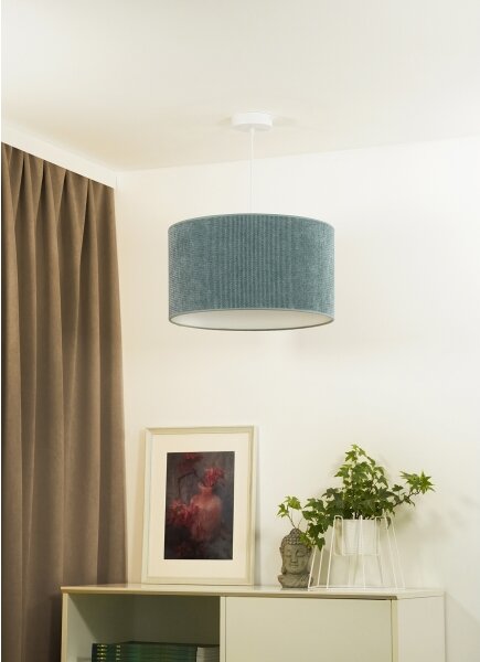 Duolla - Lampadario a sospensione con filo CORDUROY 1xE27/15W/230V diametro 40 cm azzurro