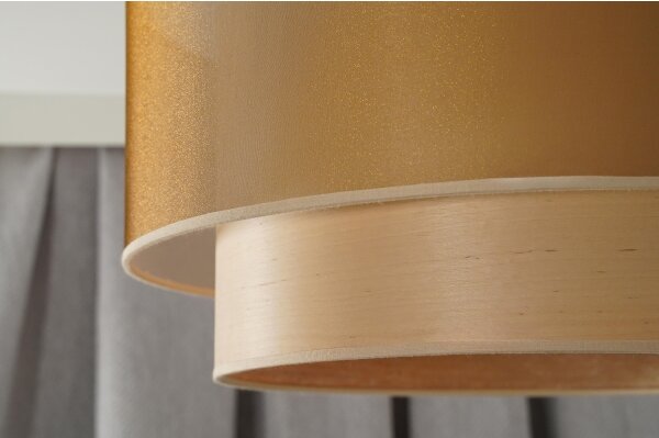 Duolla - Lampadario a plafone WOOD BOHO 1xE27/15W/230V diametro 45 cm rame/beige