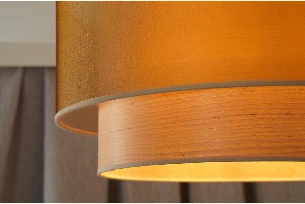 Duolla - Lampadario a plafone WOOD BOHO 1xE27/15W/230V diametro 45 cm rame/beige