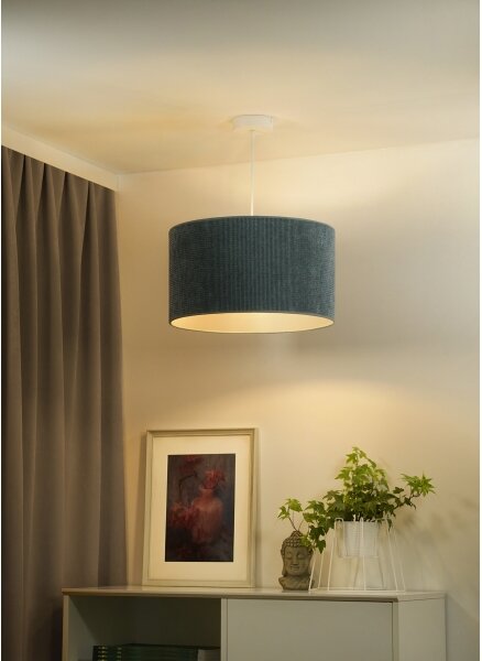 Duolla - Lampadario a sospensione con filo CORDUROY 1xE27/15W/230V diametro 40 cm azzurro