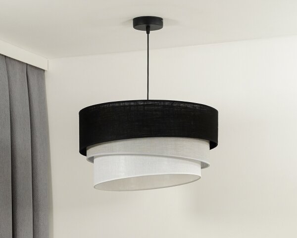 Duolla - Lampadario a sospensione con filo TRIO 1xE27/15W/230V diametro 45 cm nero/grigio/bianco