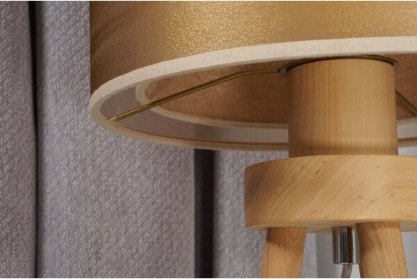 Duolla - Lampada da tavolo WOOD BOHO 1xE27/15W/230V diametro 25 cm rame/marrone/beige