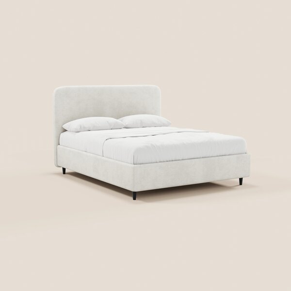 KAELOS letto minimal imbottito - vano contenitore, piedi alti e testie