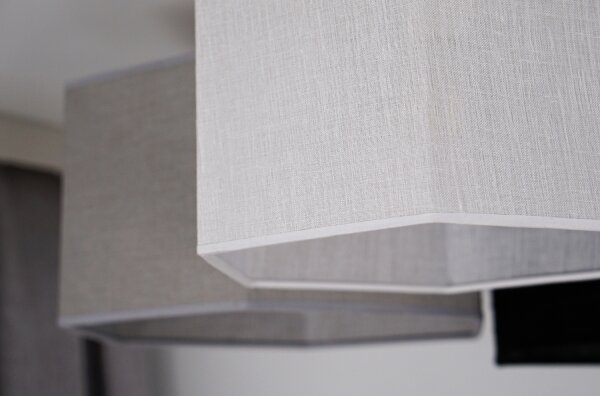 Duolla - Lampadario a plafone ROLLER TRIO HEX 3xE27/15W/230V nero/grigio/bianco