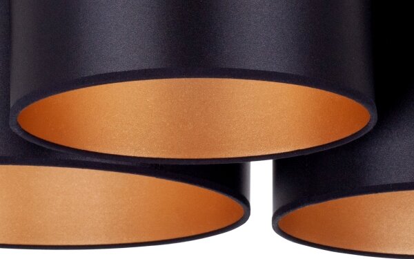 Duolla - Lampadario a plafone ROLLER TRIO SHINY 3xE27/15W/230V nero/oro