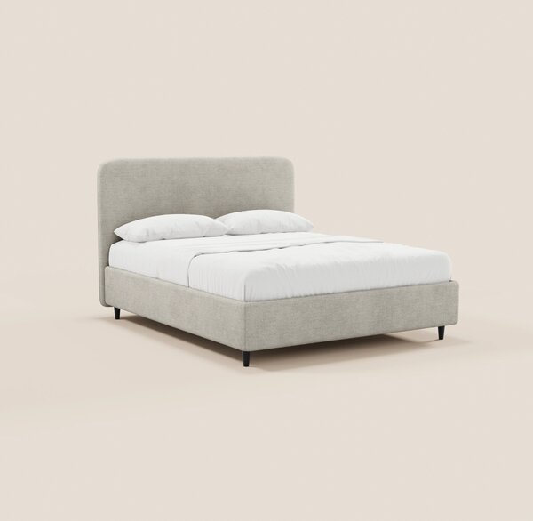 KAELOS letto minimal imbottito - vano contenitore, piedi alti e testie