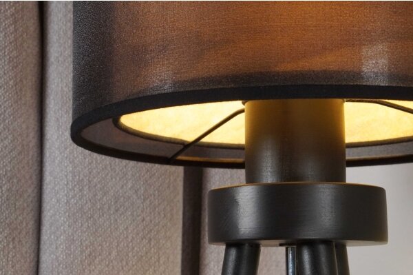Duolla - Lampada da tavolo WOOD BOHO 1xE27/15W/230V diametro 25 cm nero/beige