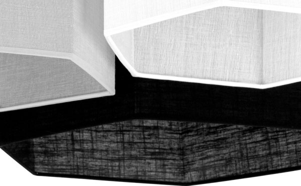 Duolla - Lampadario a plafone ROLLER TRIO HEX 3xE27/15W/230V nero/grigio/bianco