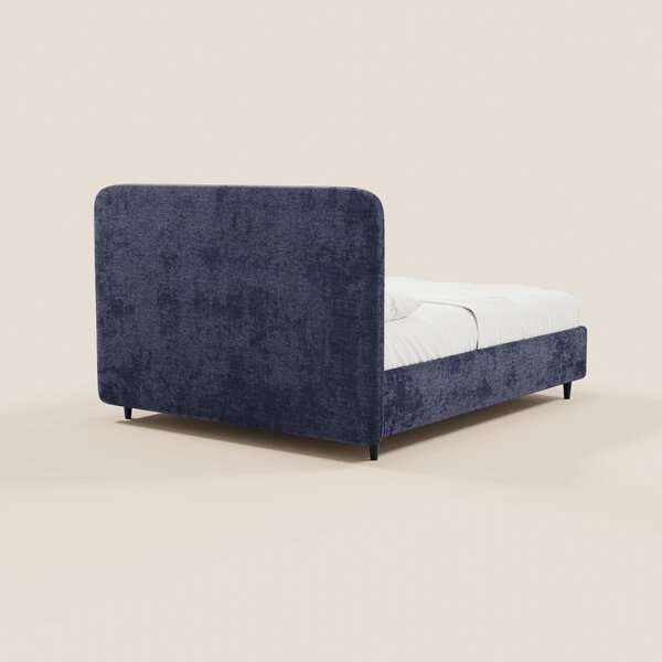 KAELOS letto minimal imbottito - vano contenitore, piedi alti e testie