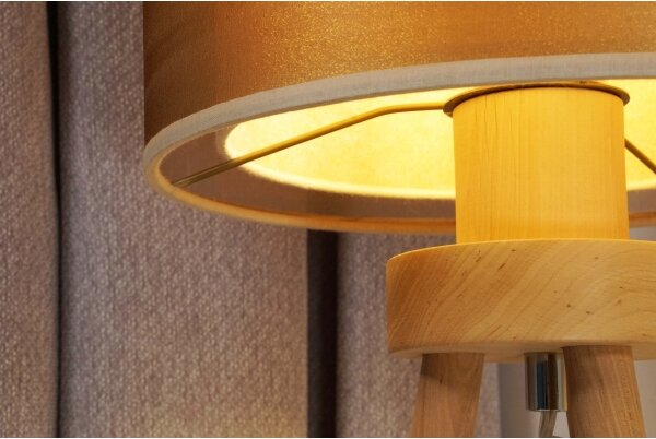 Duolla - Lampada da tavolo WOOD BOHO 1xE27/15W/230V diametro 25 cm rame/marrone/beige