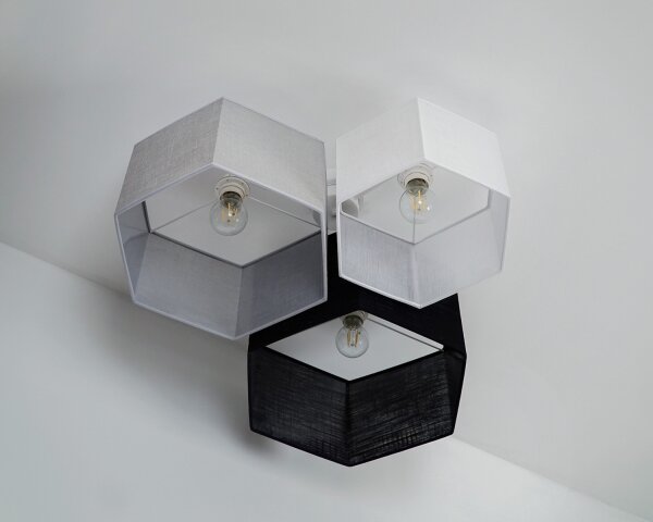 Duolla - Lampadario a plafone ROLLER TRIO HEX 3xE27/15W/230V nero/grigio/bianco