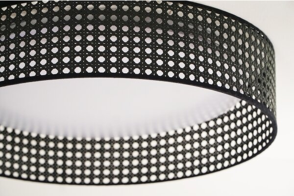 Duolla - Plafoniera LED ROLLER RATTAN LED/24W/230V diametro 45 cm nero