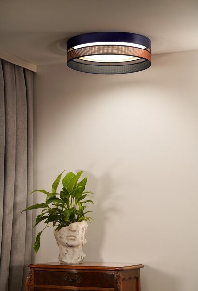Duolla-Plafoniera LED ROLLER DUO SHINY LED/24W/230V diametro 45 cm blu/rame