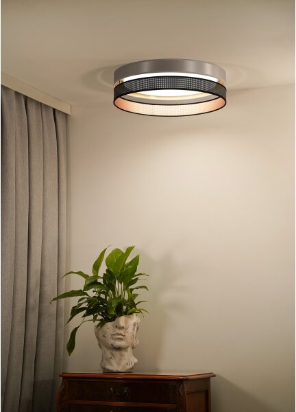 Duolla-Plafoniera LED ROLLER DUO SH. LED/24W/230V diametro 45 cm argento/nero