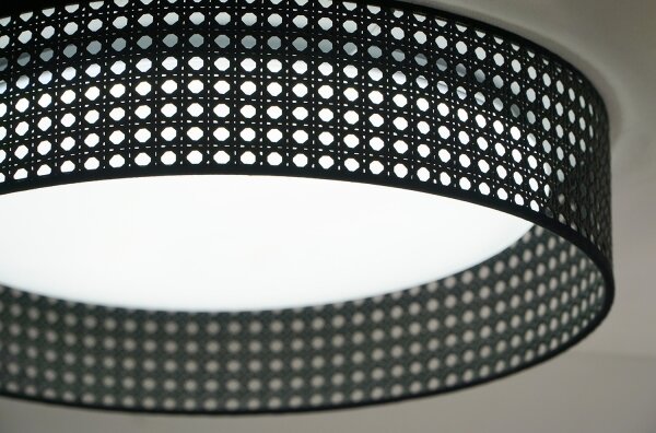 Duolla - Plafoniera LED ROLLER RATTAN LED/24W/230V diametro 45 cm nero