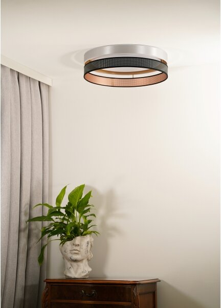 Duolla-Plafoniera LED ROLLER DUO SH. LED/24W/230V diametro 45 cm argento/nero