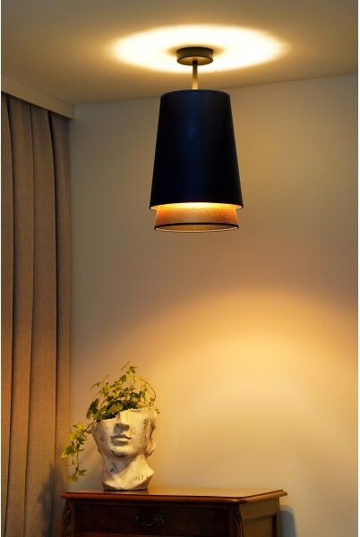 Duolla - Lampadario a plafone BELL SHINY 1xE27/15W/230V diametro 25 cm blu/rame